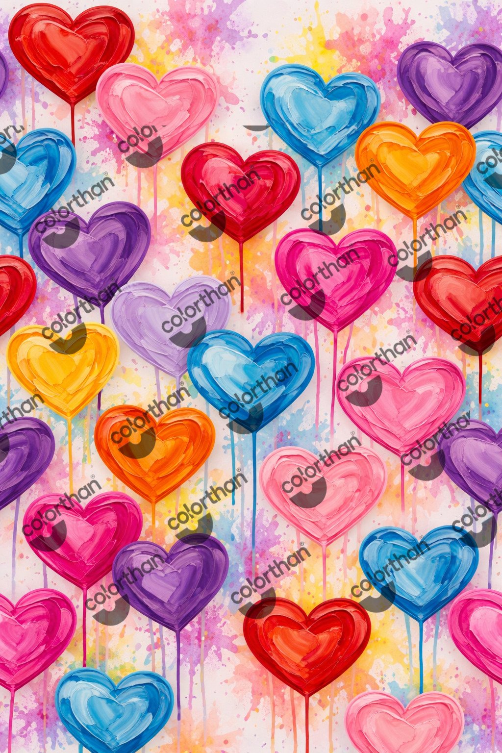 Rainbow Hearts ColorThan design - BioThane® Beta 520 Standard