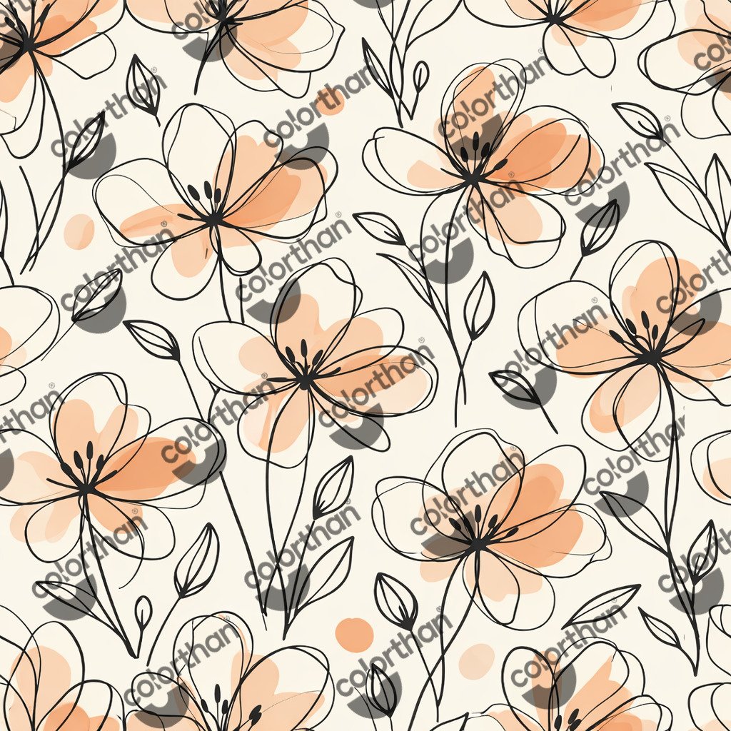 Floral Sketch ColorThan design - BioThane® Beta 520 Standard