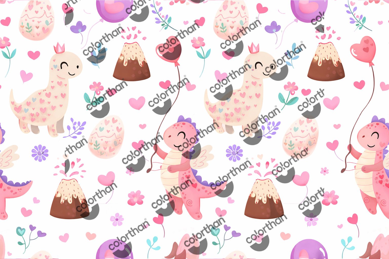 Dino Love ColorThan design - BioThane® Beta 520 Standard