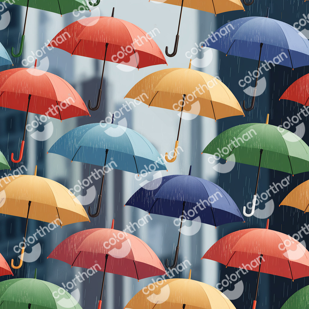 Rainy Umbrellas design - BioThane® Beta 520 Standard