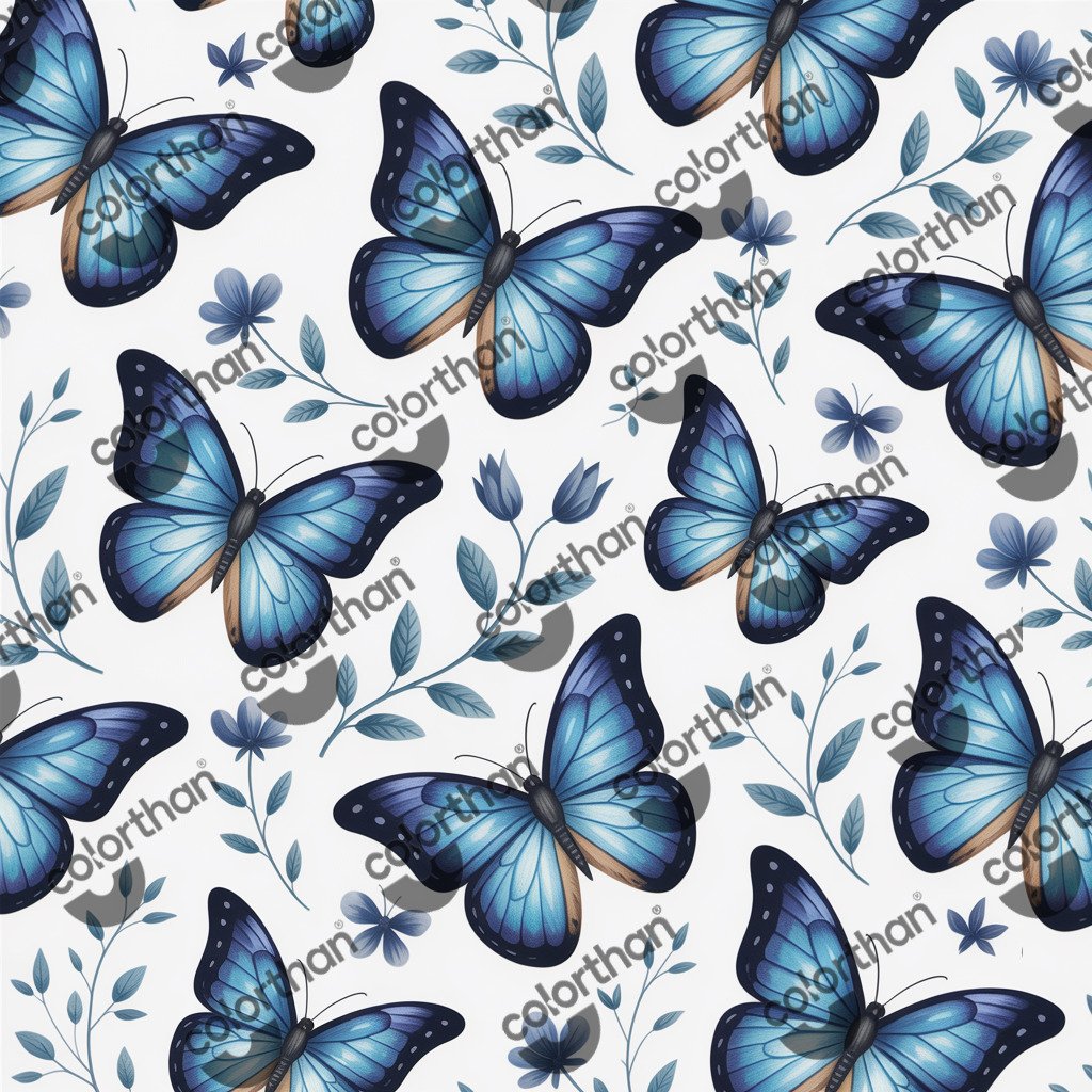 Blue Butterflies ColorThan design - BioThane® Beta 520 Standard
