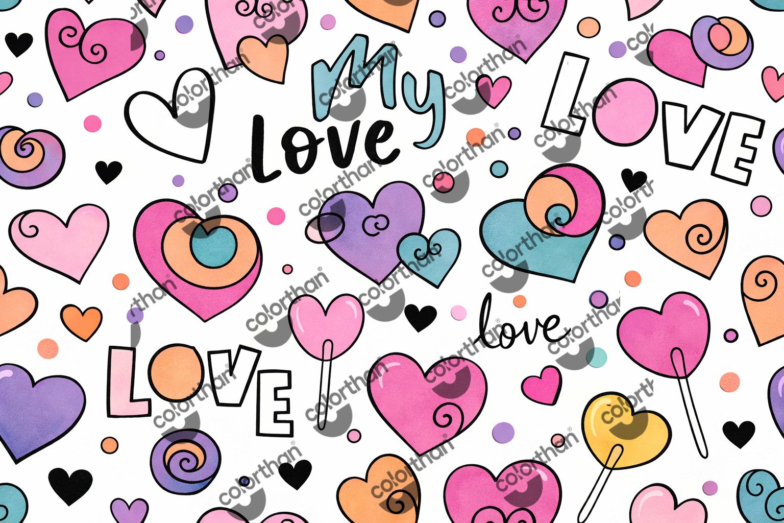 Candy Hearts ColorThan design - BioThane® Beta 520 Standard