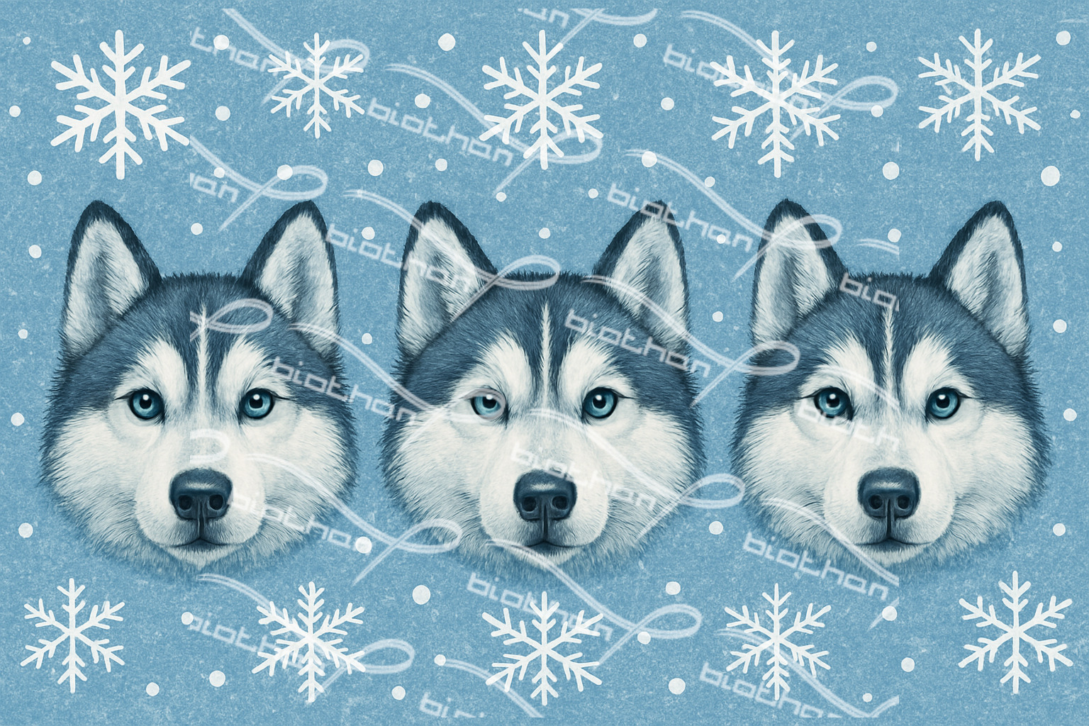 Huskies in Snow ColorThan design - BioThane® Beta 520 Standard