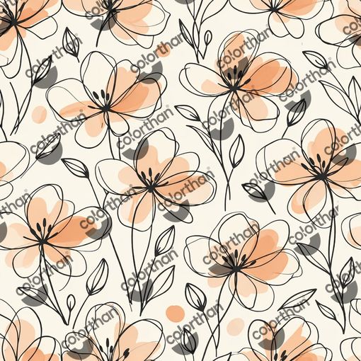 Floral Sketch ColorThan design - BioThane® Beta 520 Standard