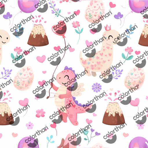 Dino Love ColorThan design - BioThane® Beta 520 Standard